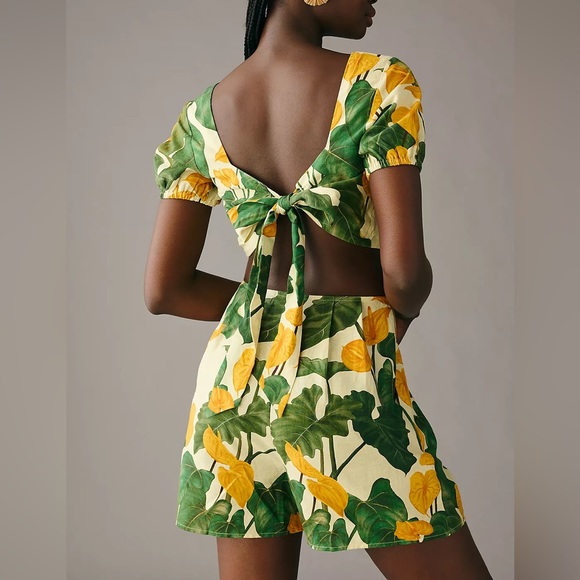 Anthropologie Farm Rio Cutout Tie-Back Romper - Picture 2 of 6